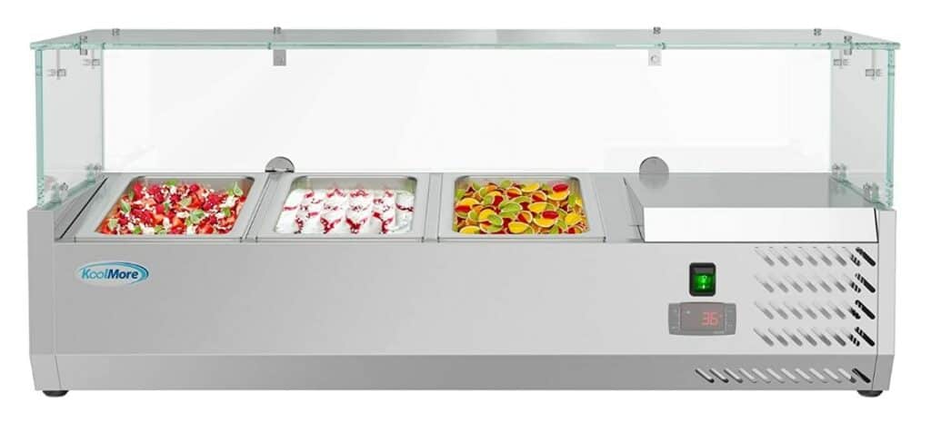 KoolMore Refrigerated Countertop Pizza Prep Station 