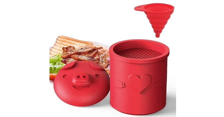 LOIVFET Bacon Grease Container with Strainer