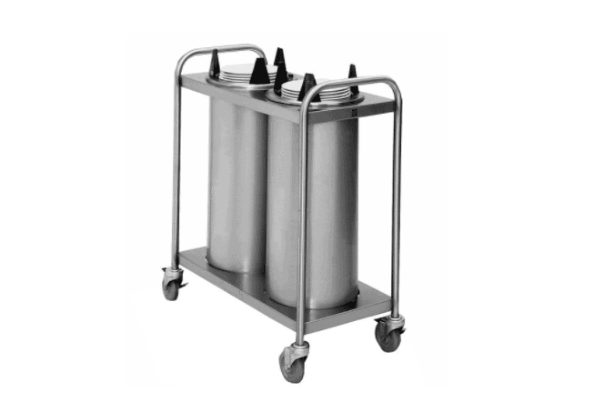 Wyott HTL2-10 Trendline Mobile Heated Two Tube Dish Dispenser