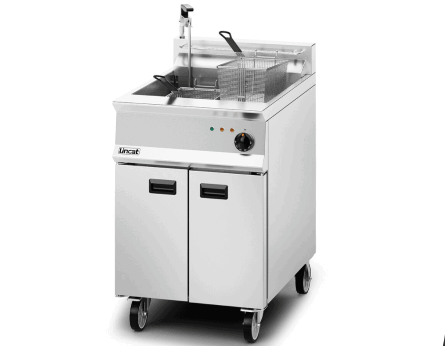 Lincat Opus 800 Single Tank Twin Basket Free Standing Electric Filtration Fryer