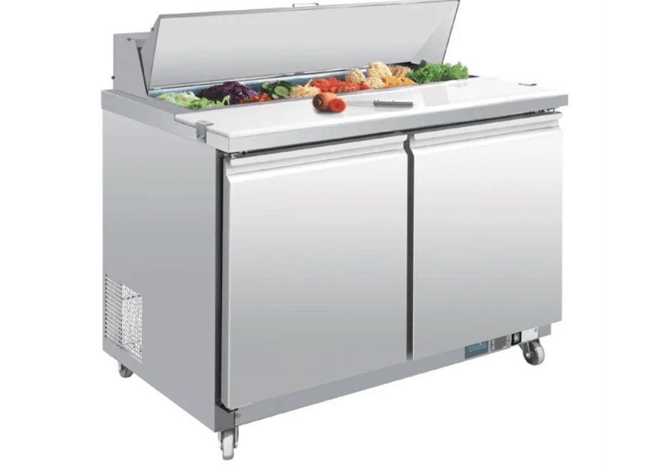 Polar U-Series Double Door Prep Counter Fridge 405Ltr